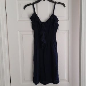Navy blue ruffled dress
